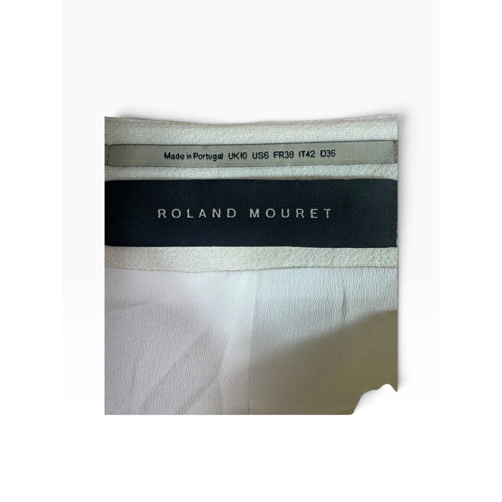 Roland Mouret Crepe Zip Jacket Ivory White Size 6 - Picture 3 of 6